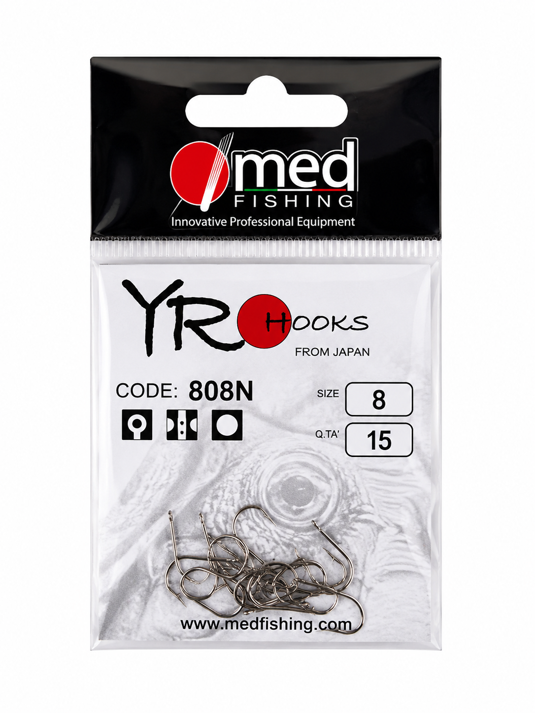 ΑΓΚΙΣΤΡΙΑ MED FISHING YRO HOOKS 808N 15 τμχ