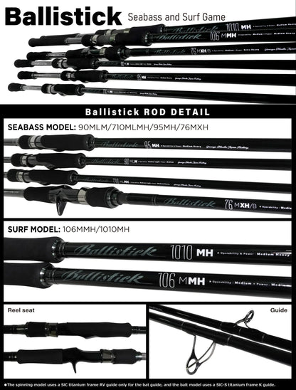 YAMAGA BLANKS BALLISTICK 106MMH BETA 7-50G PE0.8-2 L3.20M - Darivianakis fishing Store