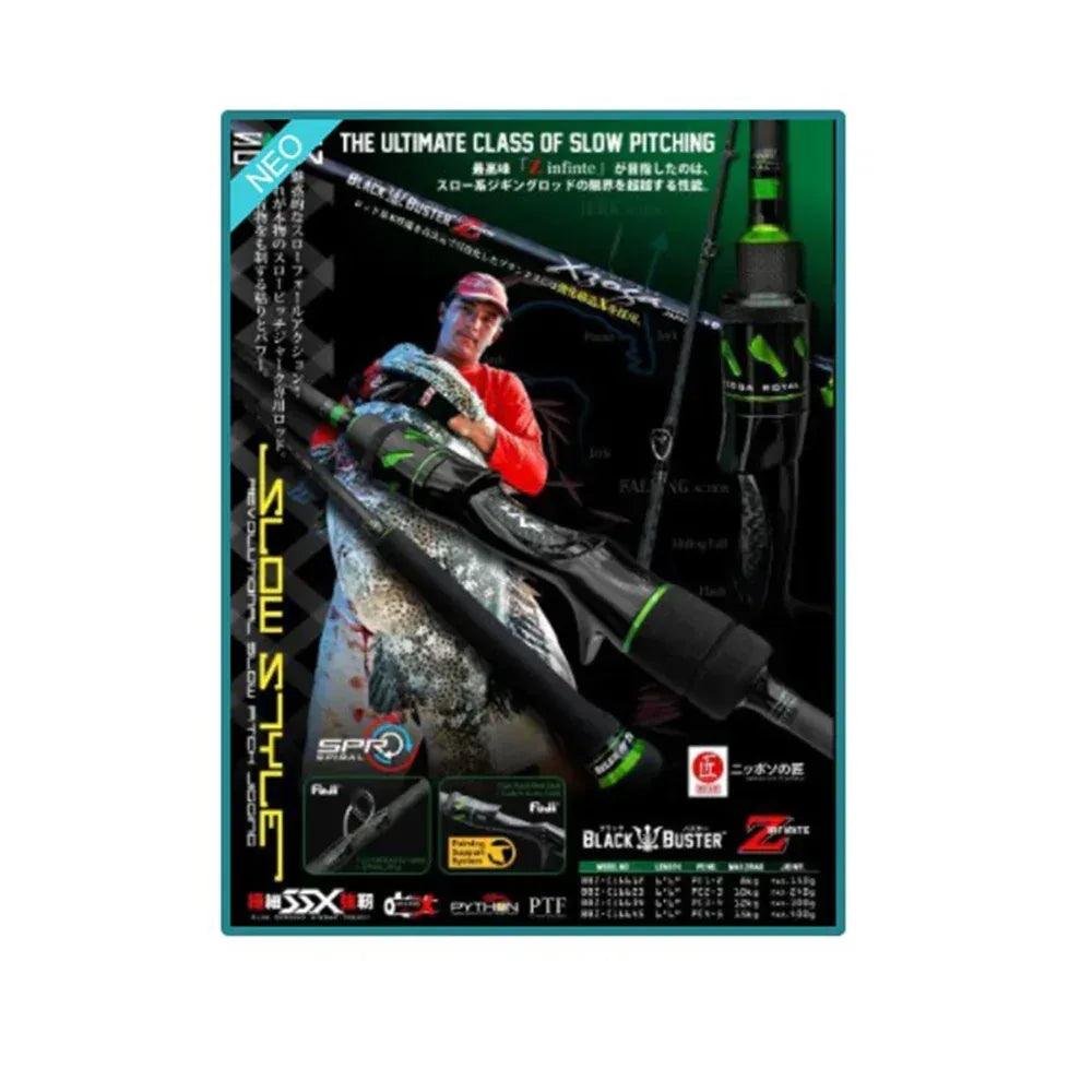 XZOGA BLACK BUSTER Z REVO BBZ SI-6634 SLOW PITCH SPINNING PE3-4 300G L2.01M - Darivianakis fishing Store