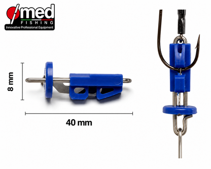 BAIT CLIP MED FISHING MF3 BLUE NICKEL 40×8MM 5ΤΜΧ