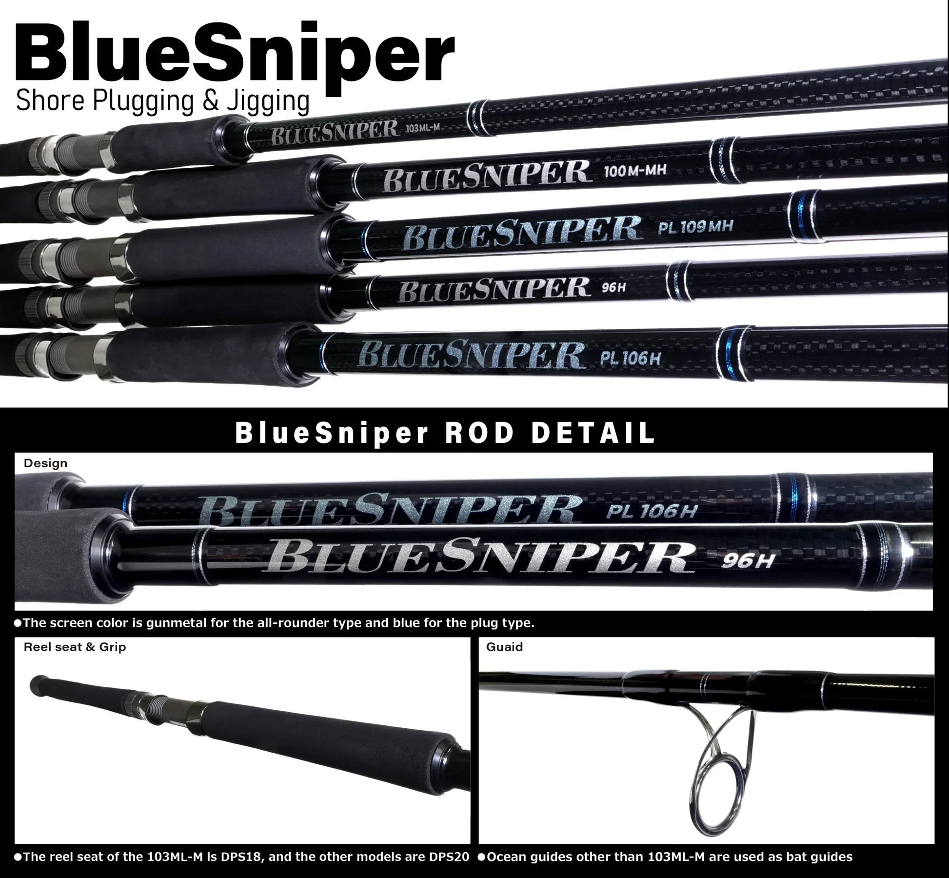 YAMAGA BLANKS BLUE SNIPER SHORE JIGGING 97MMH PE4 100G L2.95M - Darivianakis fishing Store