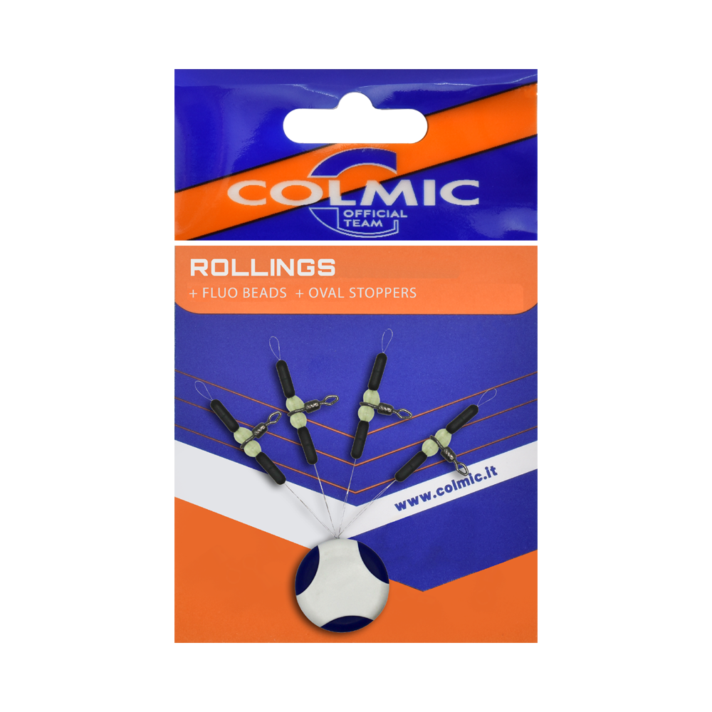ΣΤΟΠ ΧΑΝΔΡΟ-ΣΤΡΙΦΤΑΡΙΑ COLMIC  ROLLINGS FLUO BEADS OVAL STOPPERS