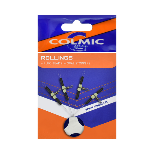 ΣΤΟΠ ΧΑΝΔΡΟ-ΣΤΡΙΦΤΑΡΙΑ COLMIC  ROLLINGS FLUO BEADS OVAL STOPPERS