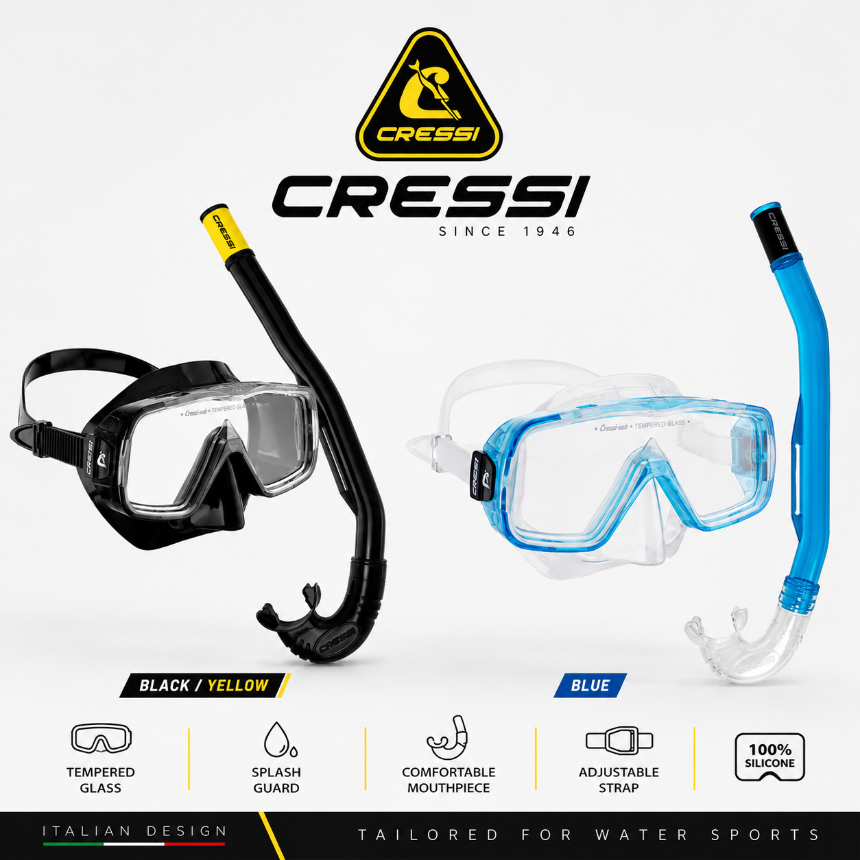 ΣΕΤ ΜΑΣΚΑ CRESSI SIRENA + ISLAND 2.0 SNORKEL COMBO