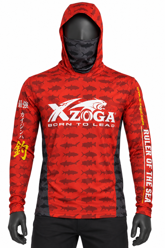 ΜΠΛΟΥΖΑ ΨΑΡΕΜΑΤΟΣ XZOGA TXZ MF CAP MASK LONG SLEEVE 2025 ΚΟΚΚΙΝΗ
