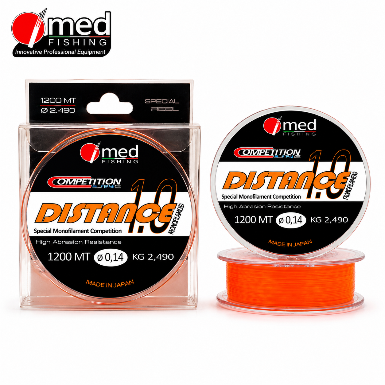 ΠΕΤΟΝΙΑ MED FISHING DISTANCE 1.0 FLUORO COATED ORANGE 1200M