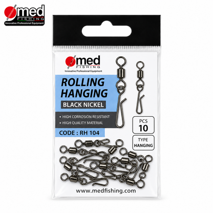 ΣΤΡΙΦΤΑΡΙ ΜΕ ΠΑΡΑΜΑΝΑ MED FISHING RH104 ROLLING HANGING BLACK NICKEL 10ΤΜΧ