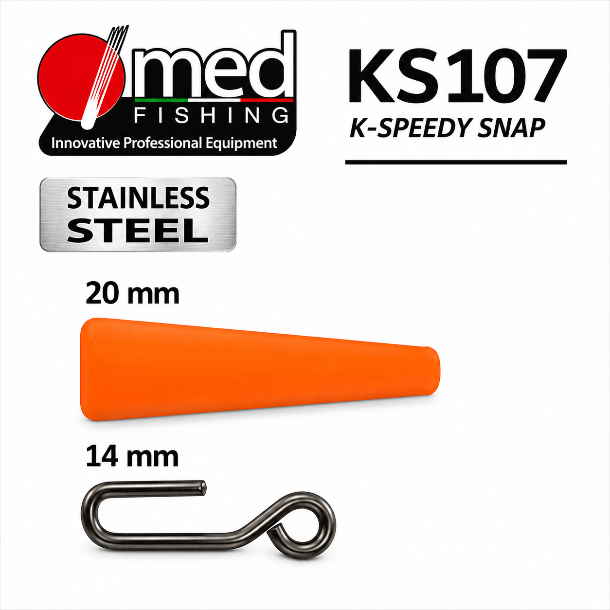 ΤΑΧΥΣΥΝΔΕΣΜΟΣ MED FISHING KS107 K-SPEEDY SNAP ΜΕ ΚΩΝΟ ΣΙΛΙΚΟΝΗΣ 10ΤΜΧ