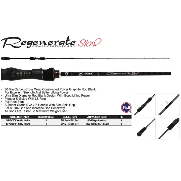 PIONEER REGENERATE SLOW JIG PE3 120-250G L1.85M - Darivianakis fishing Store