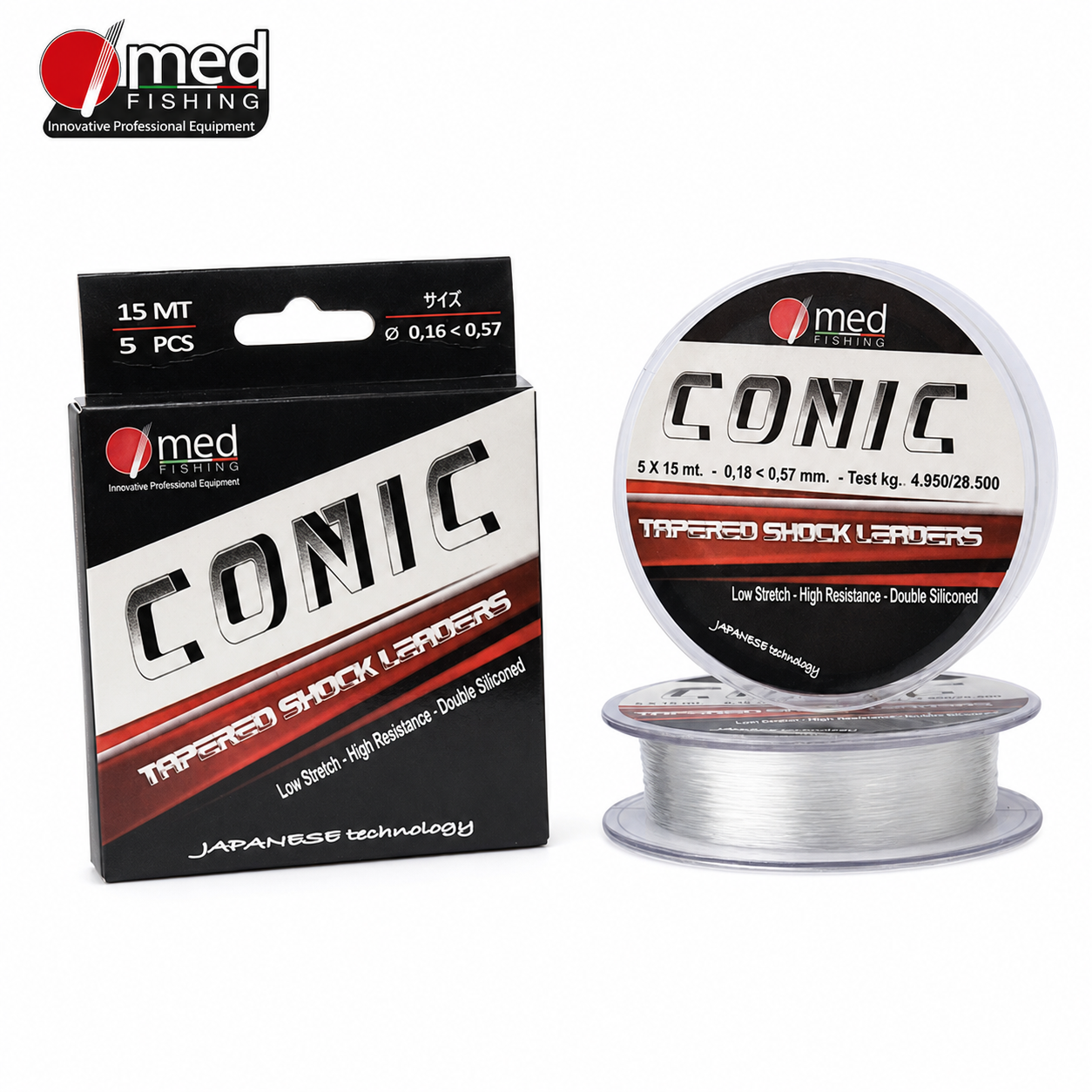 SHOCK LEADER MED FISHING CONIC 5 X 15 MT TAPERED