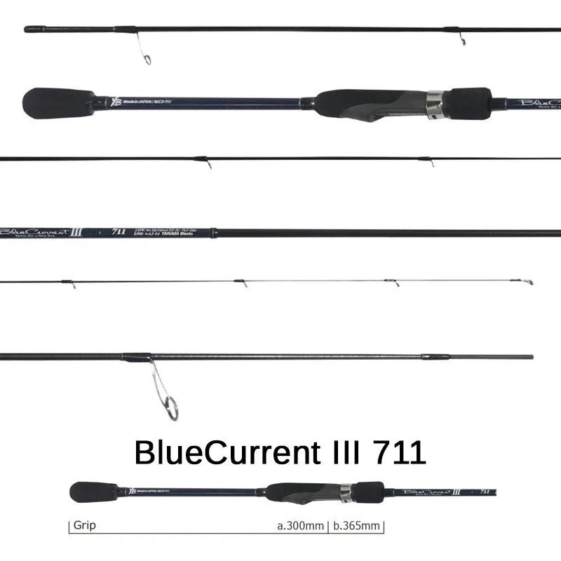 YAMAGA BLANKS BLUE CURRENT III SPINNING 711 MAX 11G PE02-06 L2.425M - Darivianakis fishing Store