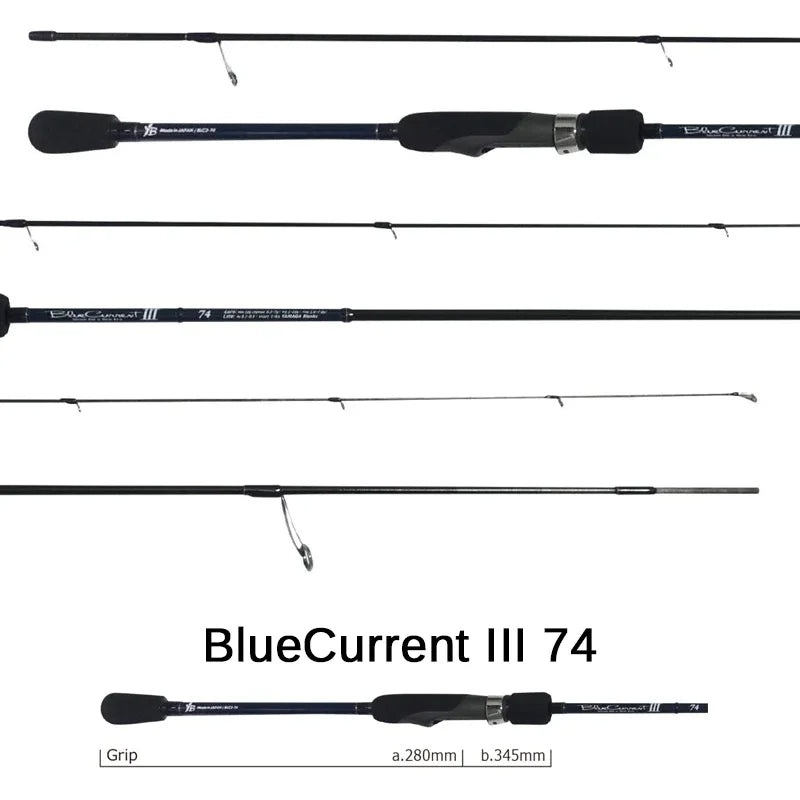 YAMAGA BLANKS BLUE CURRENT III SPINNING 74 MAX 10G PE01-05 L2.235M - Darivianakis fishing Store
