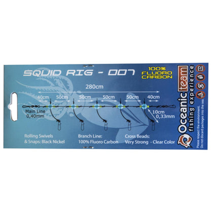 ΕΤΟΙΜΗ ΑΡΜΑΤΩΣΙΑ ΚΑΛΑΜΑΡΙΩΝ OCEANIC TEAM AMICA SQUID RIG 5PCS
