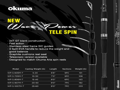 OKUMA WAVE POWER TELE SPIN 20-50G L2.70M - Darivianakis fishing Store