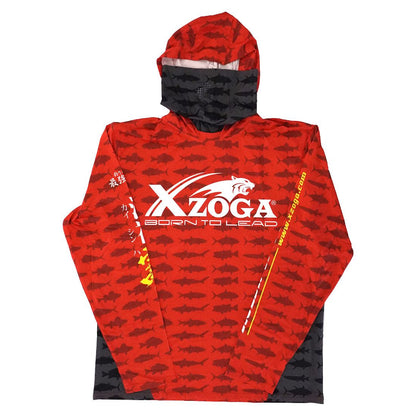 ΜΠΛΟΥΖΑ ΨΑΡΕΜΑΤΟΣ XZOGA TXZ MF CAP MASK LONG SLEEVE 2025 ΚΟΚΚΙΝΗ