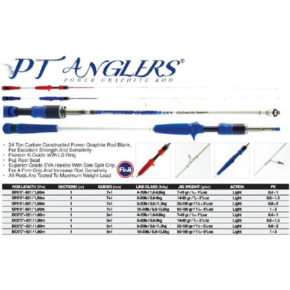 PIONEER PT ANGLERS LIGHT JIGGING L1.80M SPINNING & BAITCAITNG - Darivianakis fishing Store